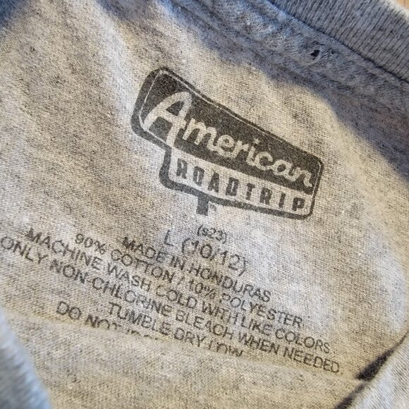 WAFFLE HOUSE AMERICAN ROADTRIP YOUTH SHORT SLEEVE Gray T SHIRT Sz L - Picture 4 of 6